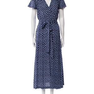 Michael Kors Navy White Geometric Jumpsuit